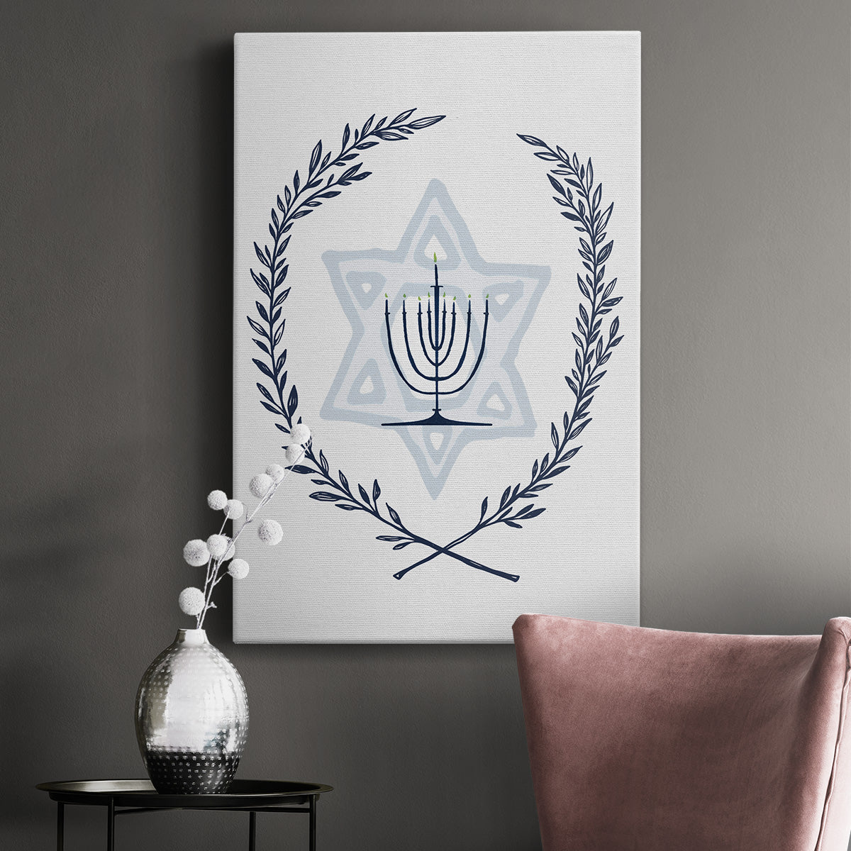 Happy Hanukkah I Premium Gallery Wrapped Canvas - Ready to Hang