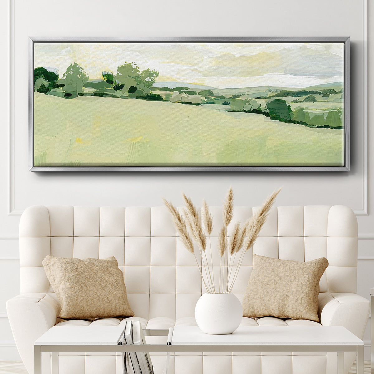 Pearly Pasture I - Floater Framed Canvas Print