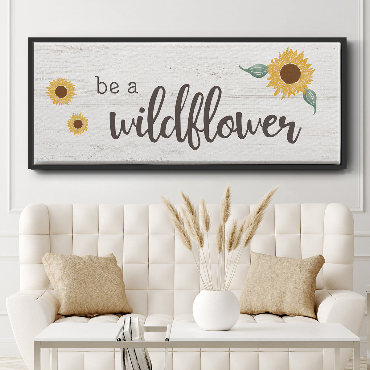Be a Wildflower - Floater Framed Canvas Print