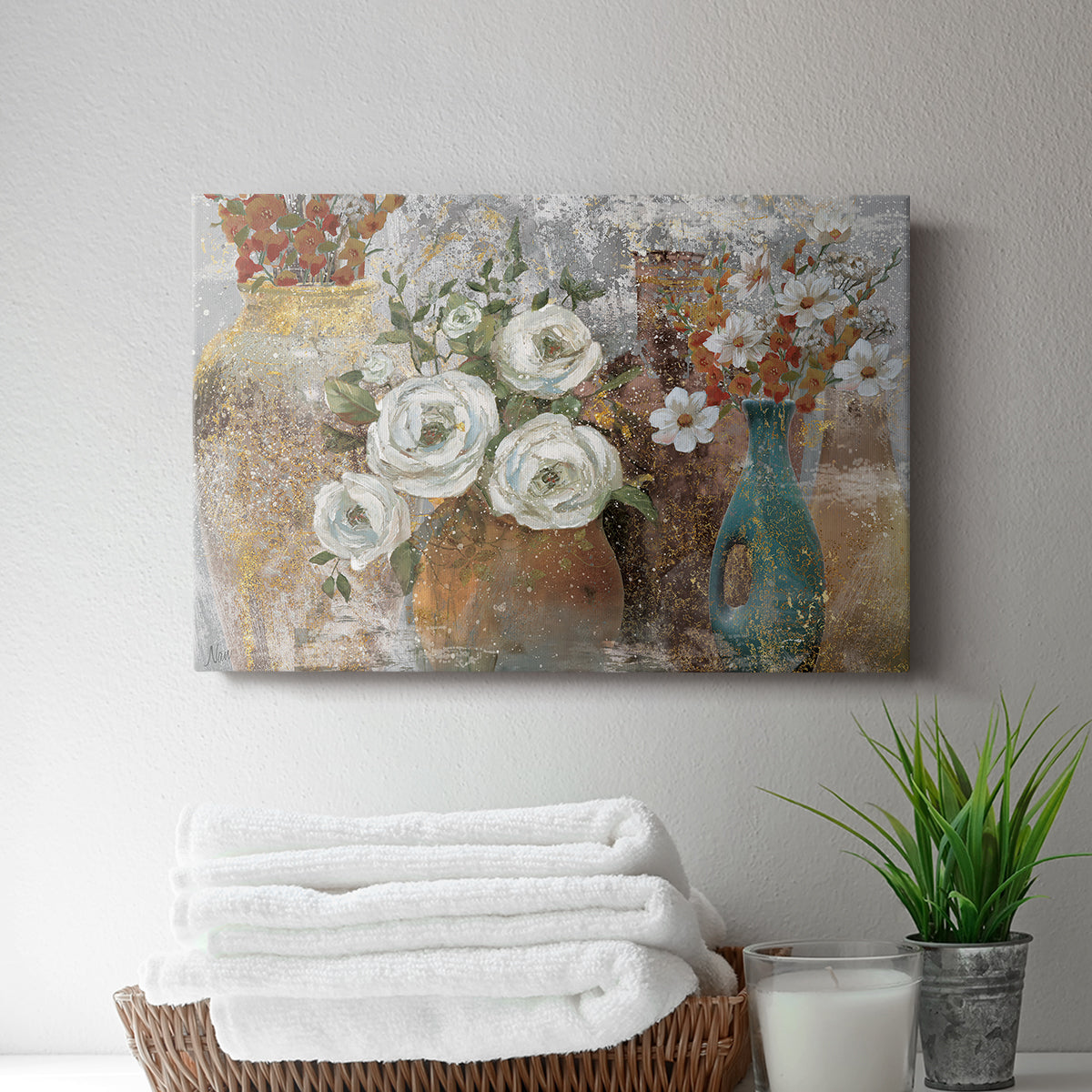 Vessels and Blooms Spice - Canvas Art Print
