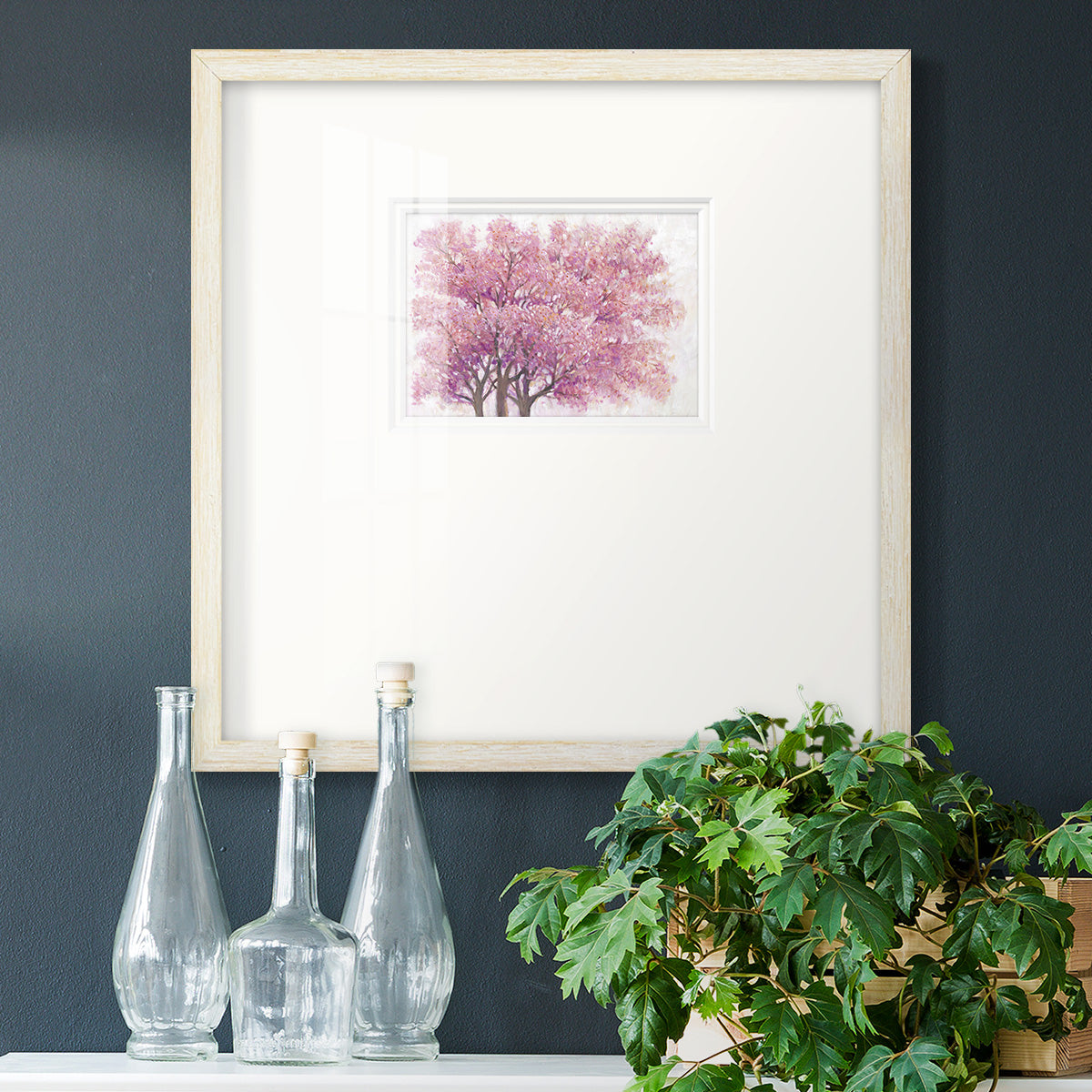 Pink Cherry Blossom Tree I Premium Framed Print Double Matboard