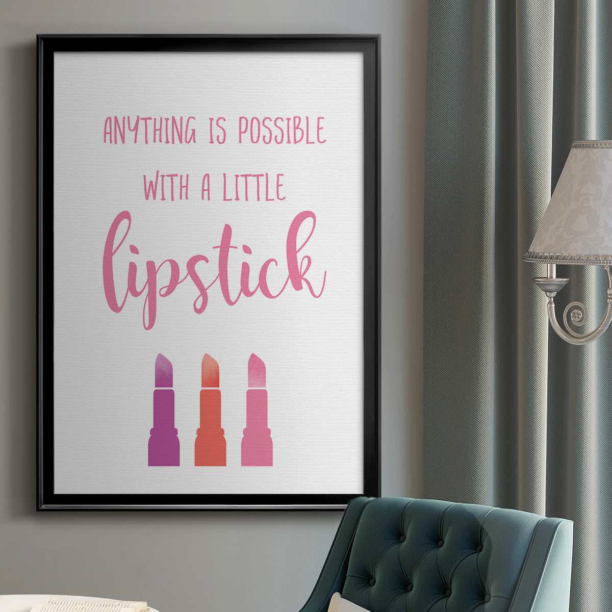Little Lipstick - Modern Framed Canvas Print