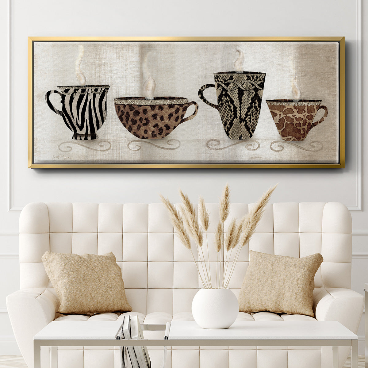 Coffee Skins I - Floater Framed Canvas Print