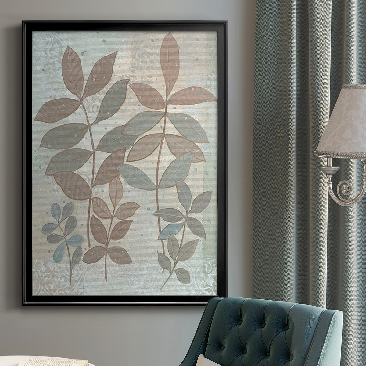 Leaf Cluster II - Modern Framed Canvas Print