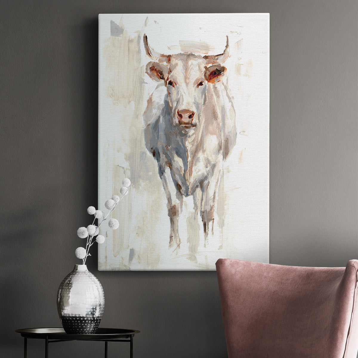 Sunlit Cows II Premium Gallery Wrapped Canvas - Ready to Hang