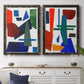 Colorful Shapes III - Premium Framed Canvas 2 Piece Set - Ready to Hang