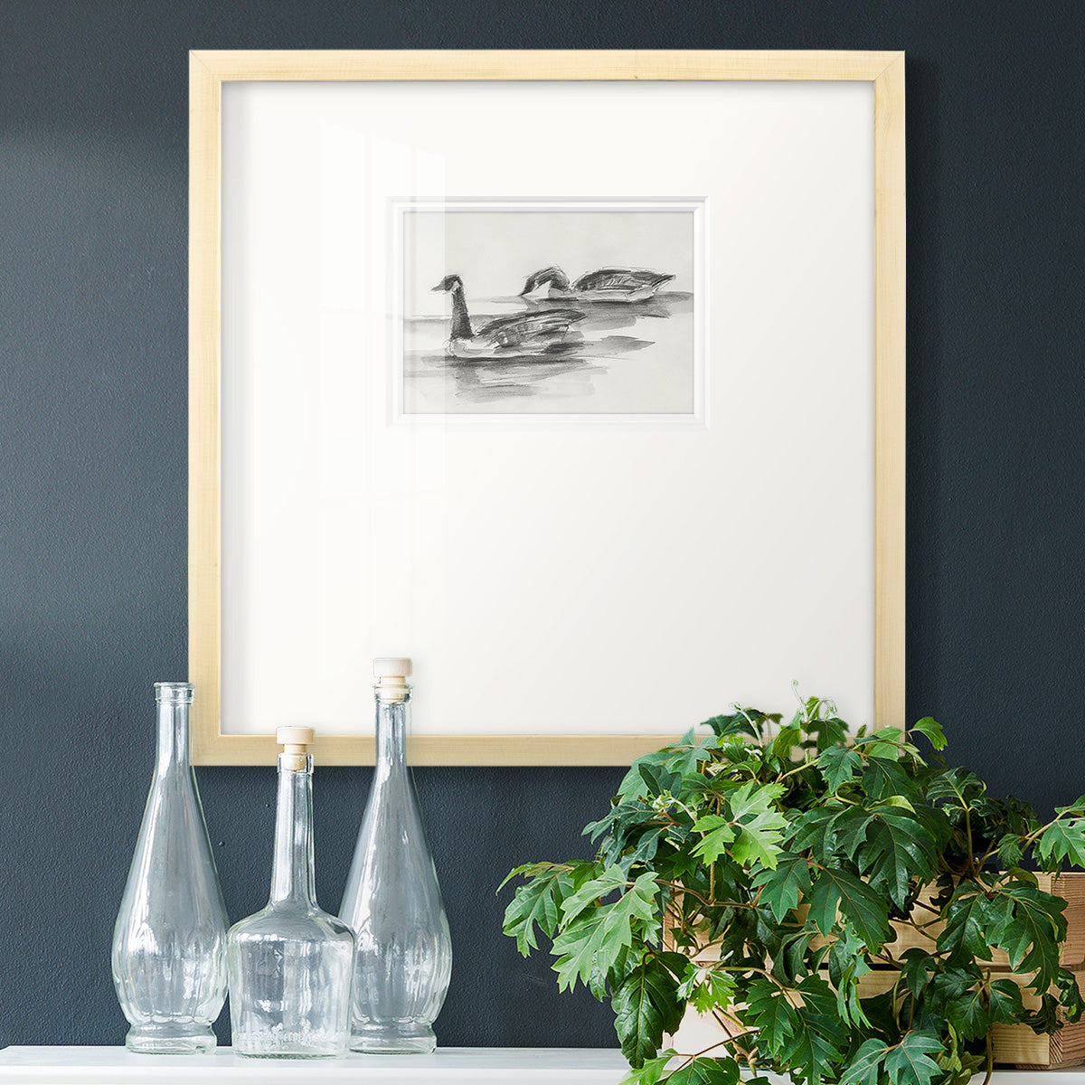 Geese Study II Premium Framed Print Double Matboard