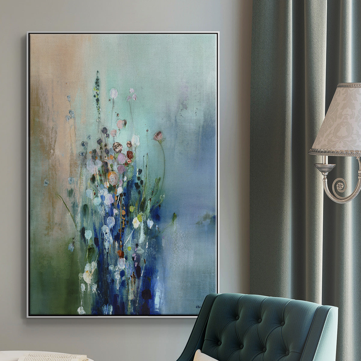 Current Air II - Floater Framed Canvas Print