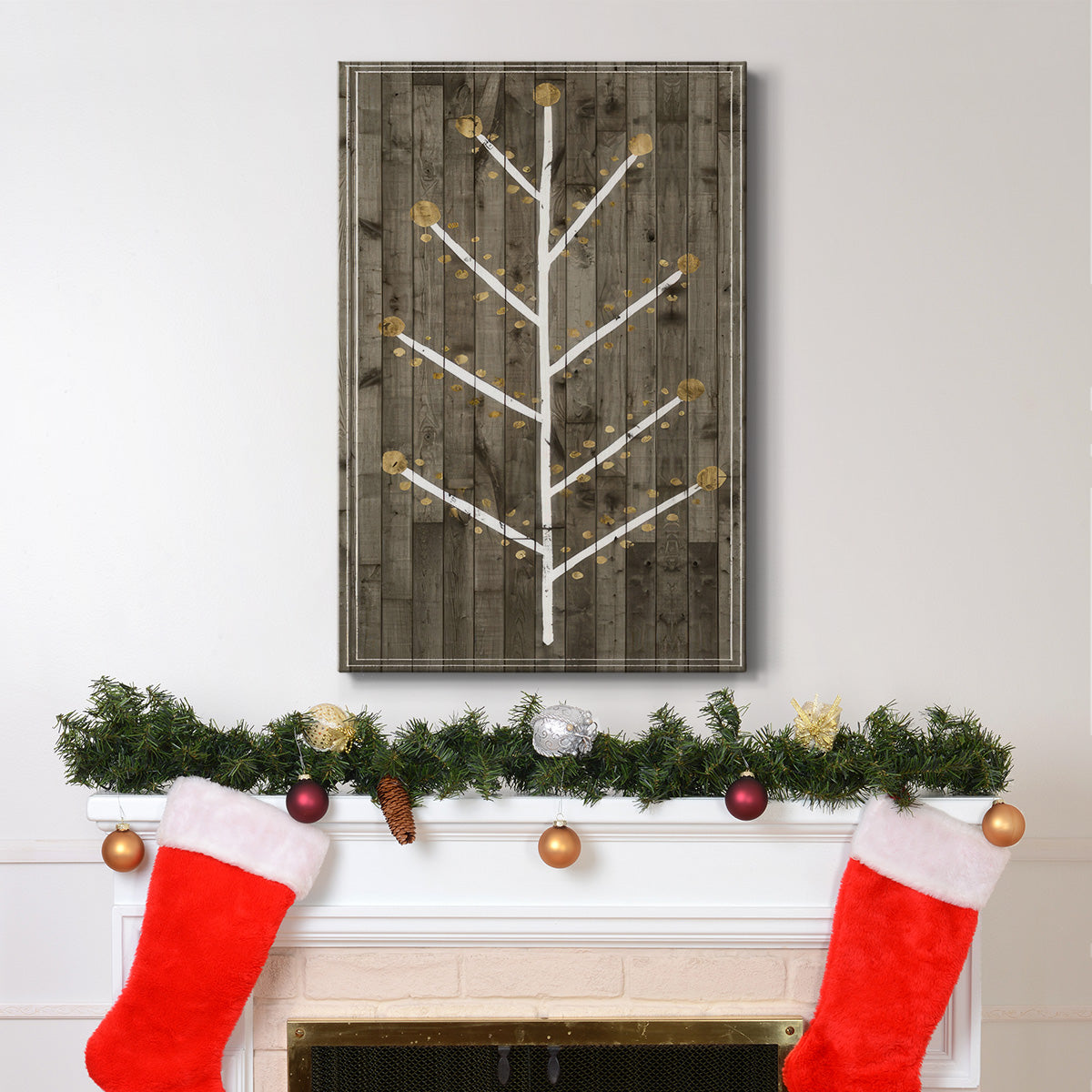 Wooded White Christmas Collection B - Gallery Wrapped Canvas