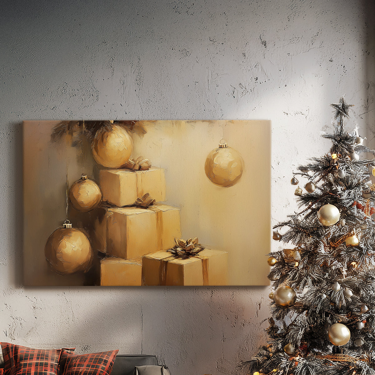 Candlelit Blessing of Mistletoe - Canvas Art Print