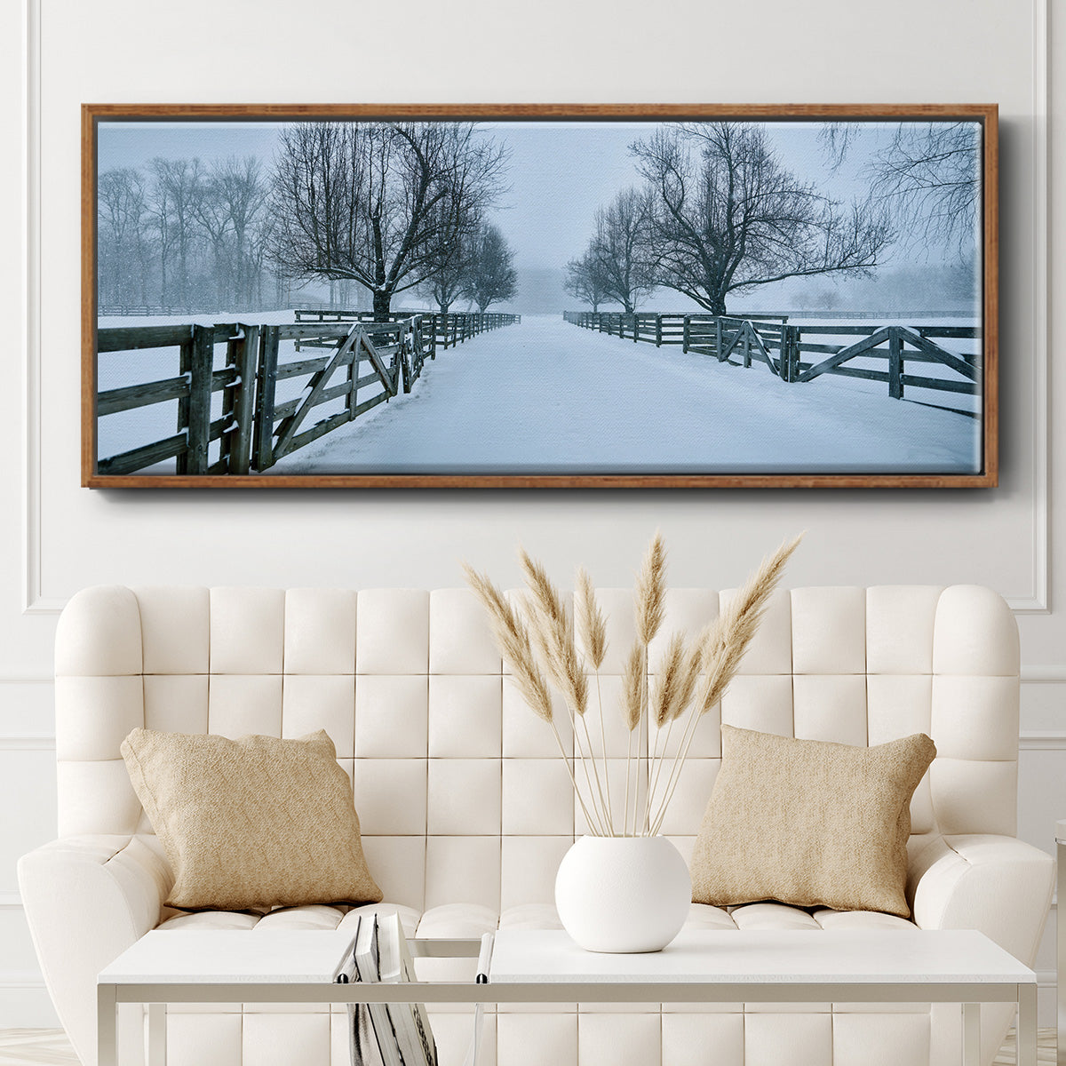 Snowy Road II - Floater Framed Canvas Print