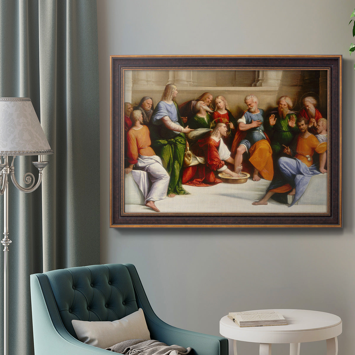 Christ Washing the Disciples' Feet - Ornate Framed Canvas Print