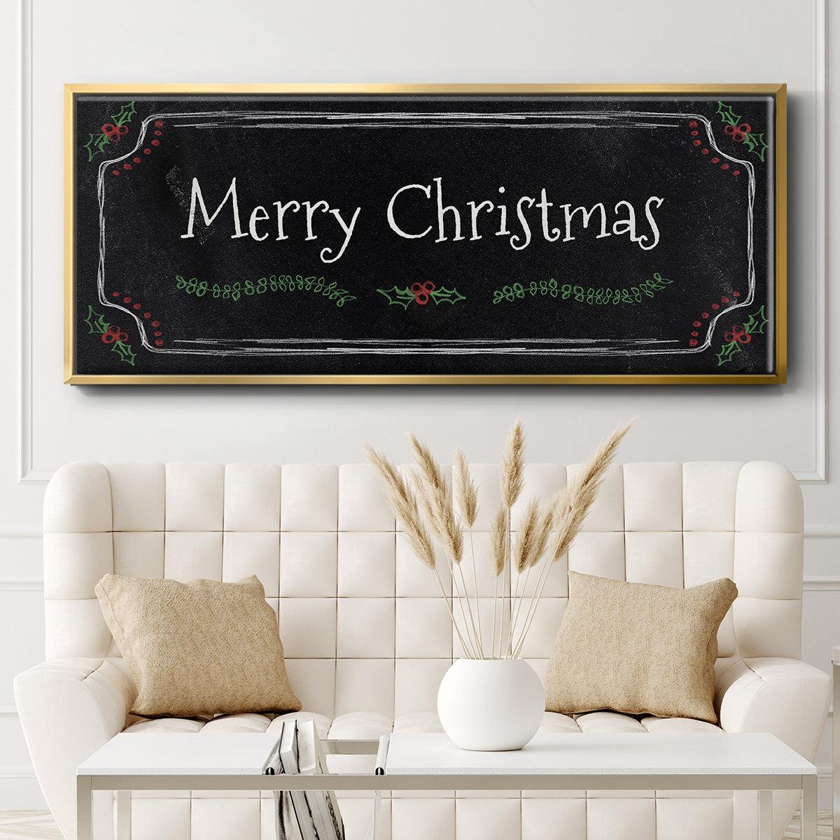 Merry Christmas - Floater Framed Canvas Print