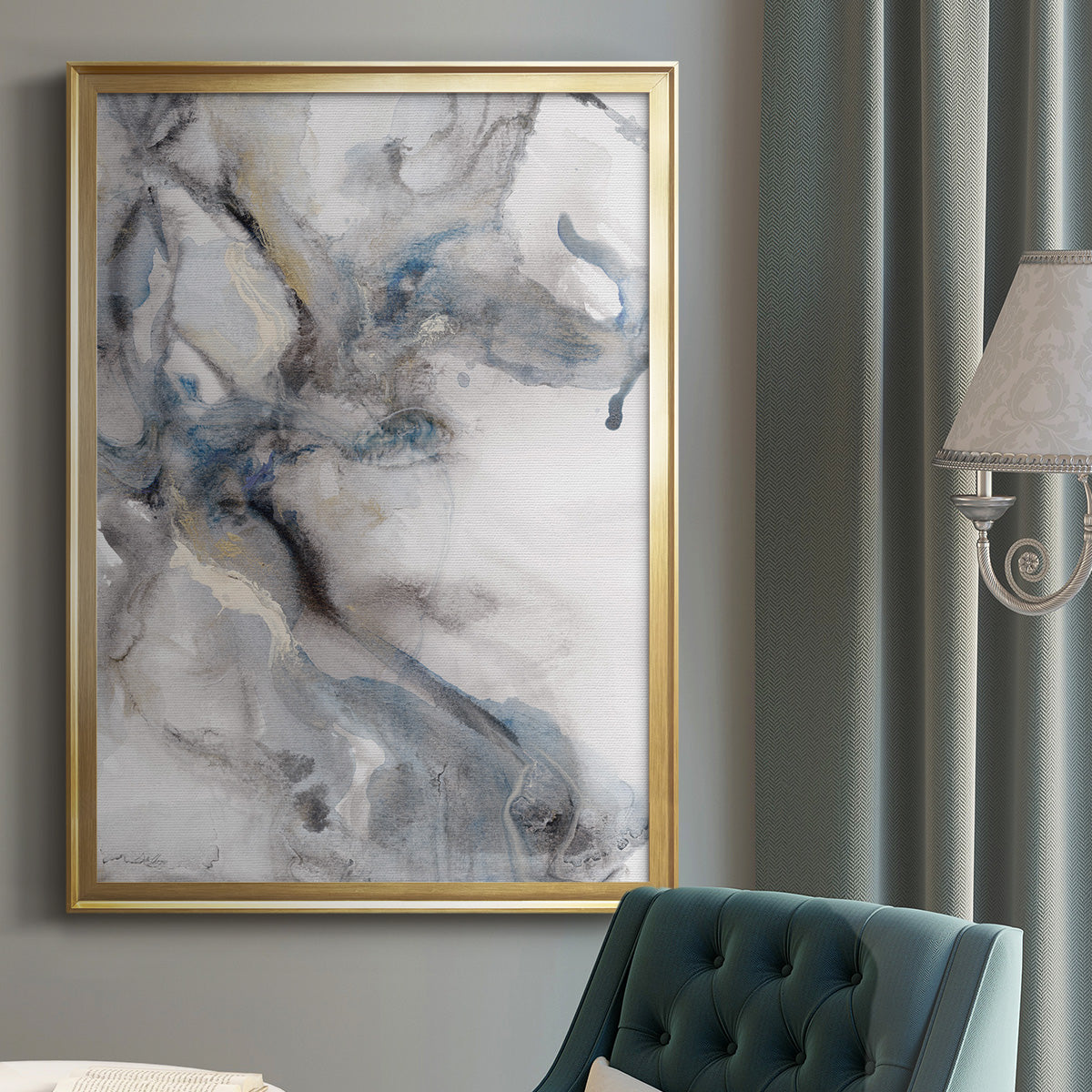 Marble Trance - Modern Framed Canvas Print
