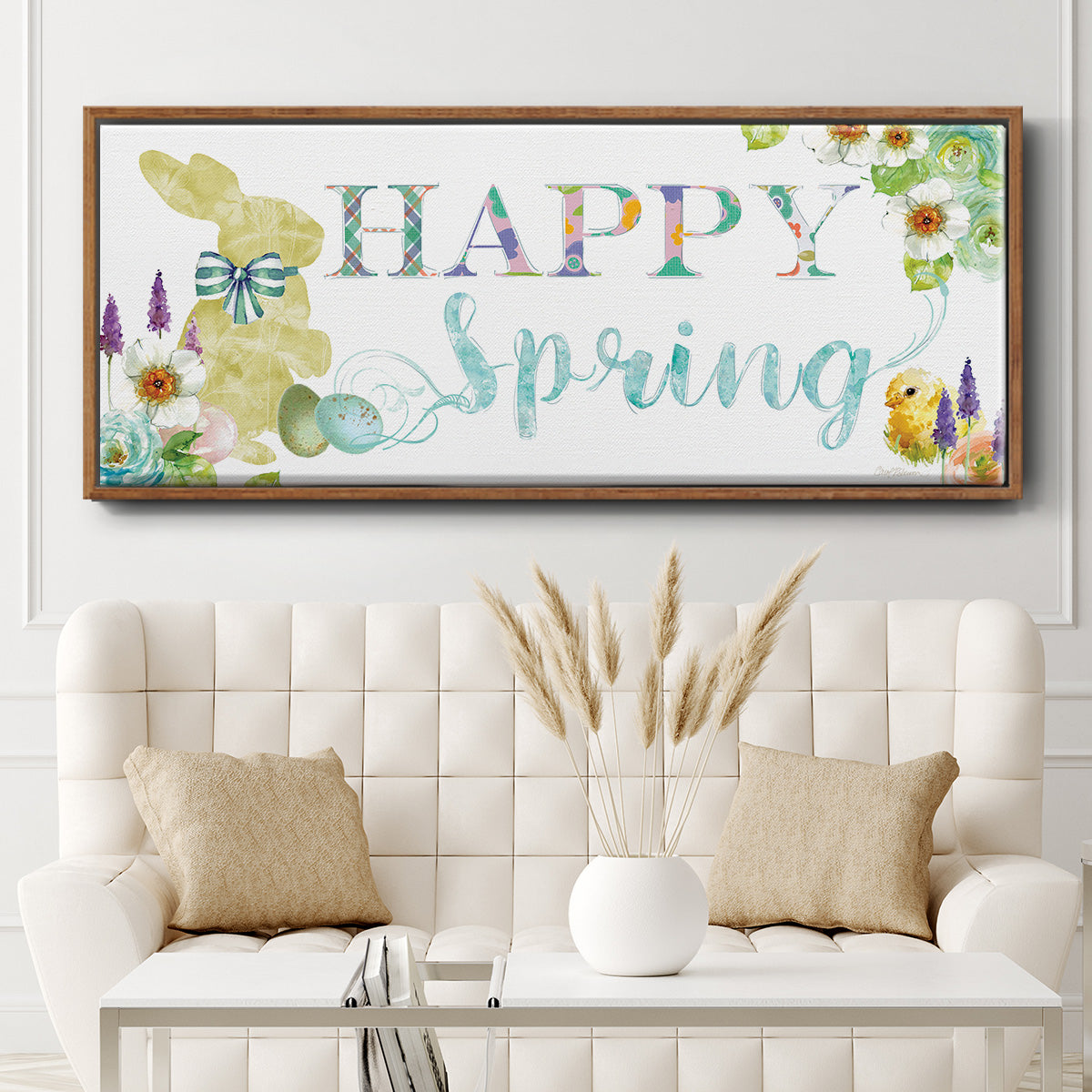 Happy Spring - Floater Framed Canvas Print