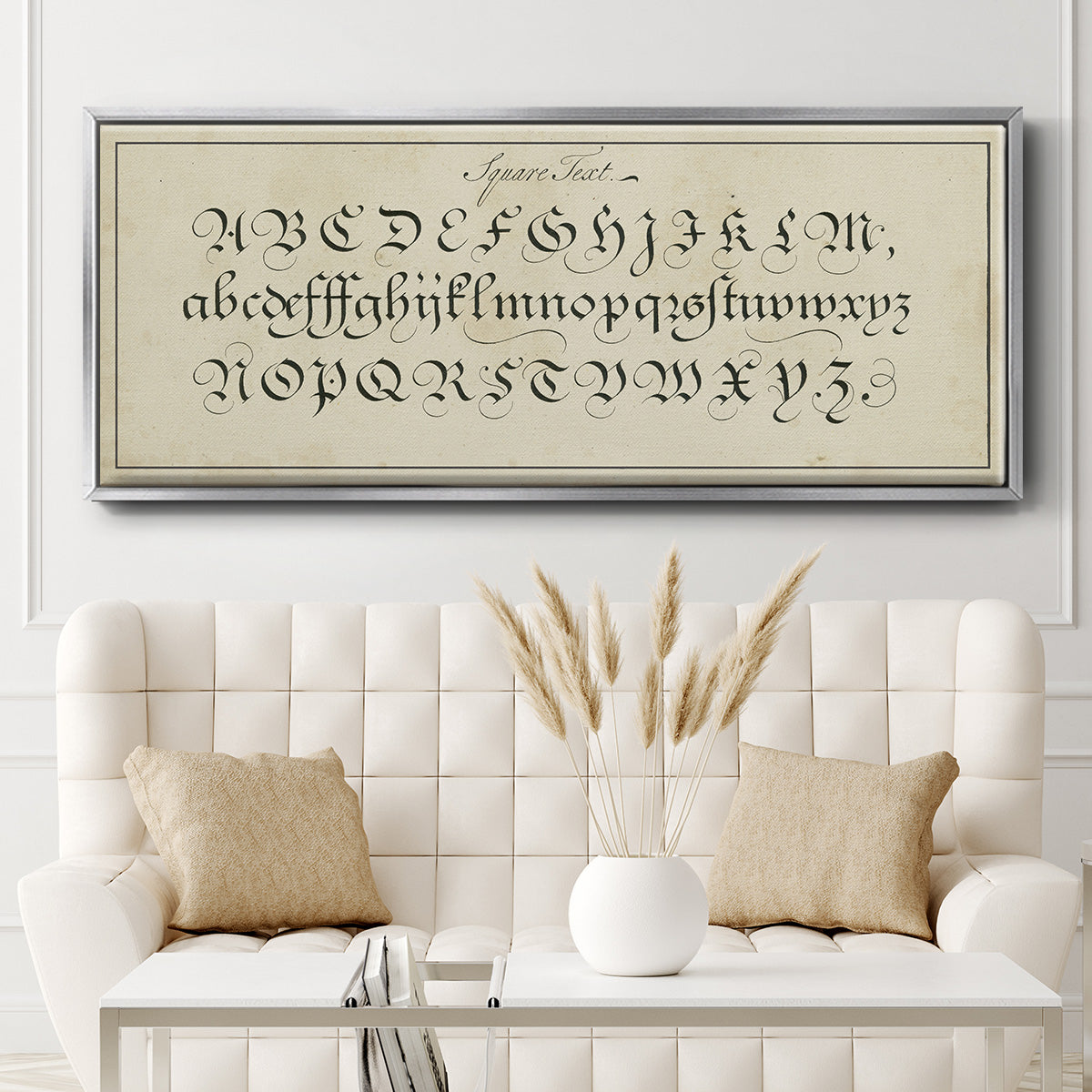 Manuscript Sampler III - Floater Framed Canvas Print