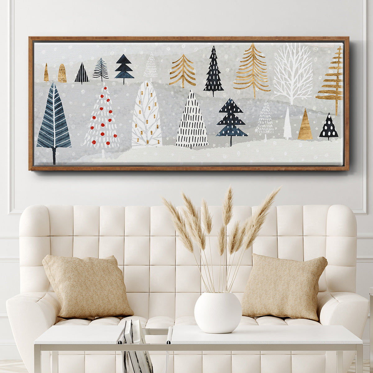 Christmas Chalet Collection D - Floater Framed Canvas Print
