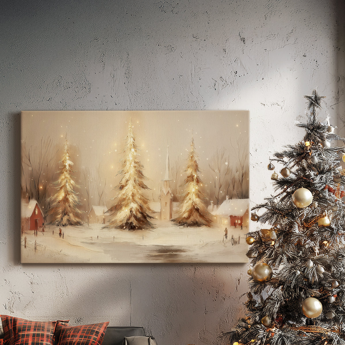 Golden Yule Serenade - Canvas Art Print