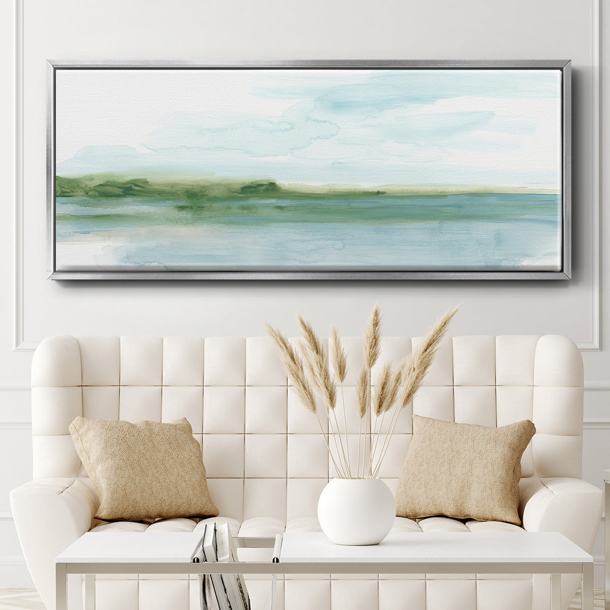 Green Ribbon Coast II - Floater Framed Canvas Print