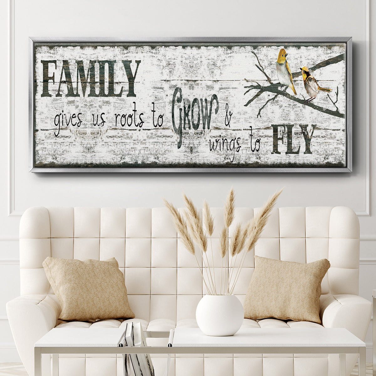 Family Gives Us - Floater Framed Canvas Print