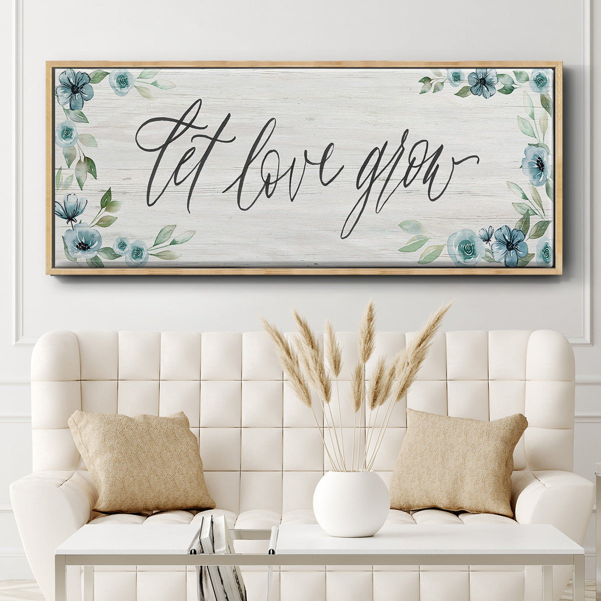 Let Love Grow - Floater Framed Canvas Print