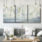 Three-panel canvas wall art featuring impressionist regatta scene with sailboats, displayed in a modern living room above seating.