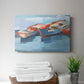 Colorful boats float calmly on the water, capturing a serene maritime atmosphere in a vibrant artistic style