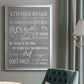 Neutral Kitchen Rules - Modern Framed Canvas Print