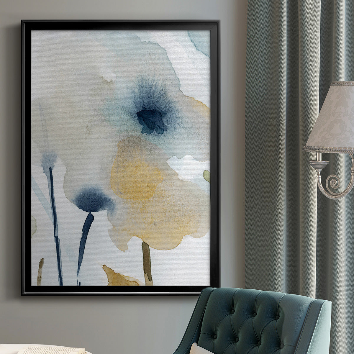 Blooming Wash I - Modern Framed Canvas Print