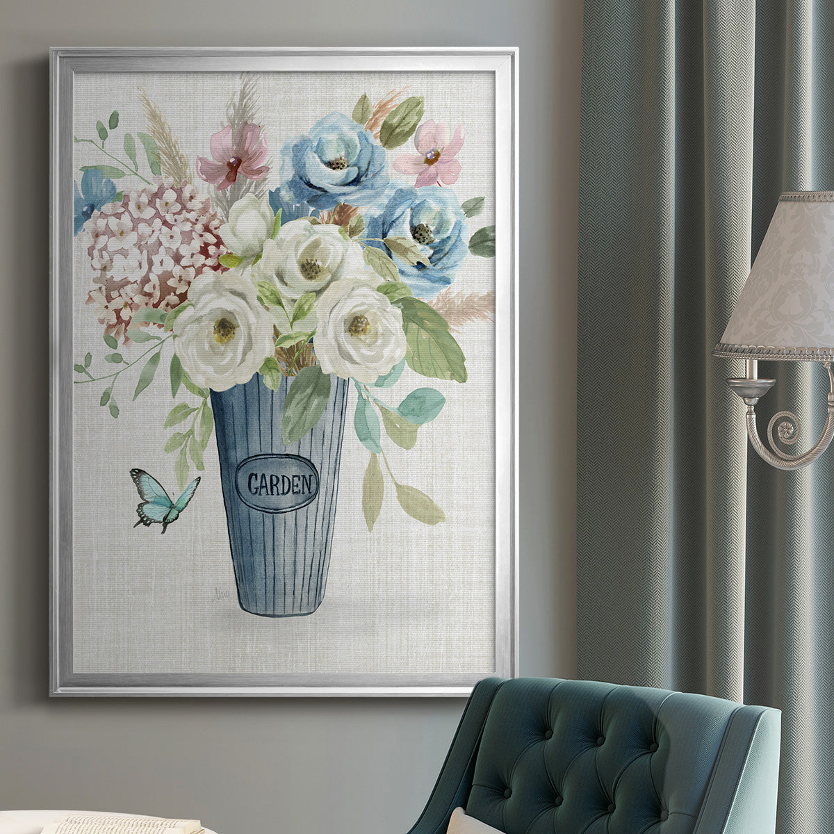 Garden Bouquet - Modern Framed Canvas Print