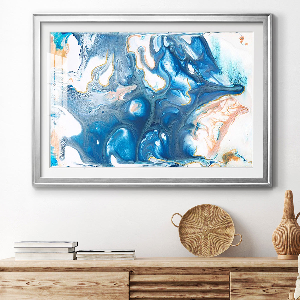 Dancing Blue II Premium Framed Print - Ready to Hang