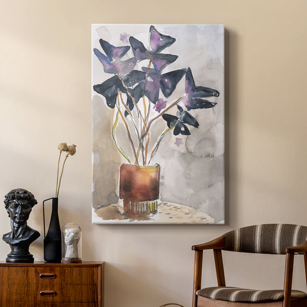 Oxalis in Vase I - Canvas Art Print