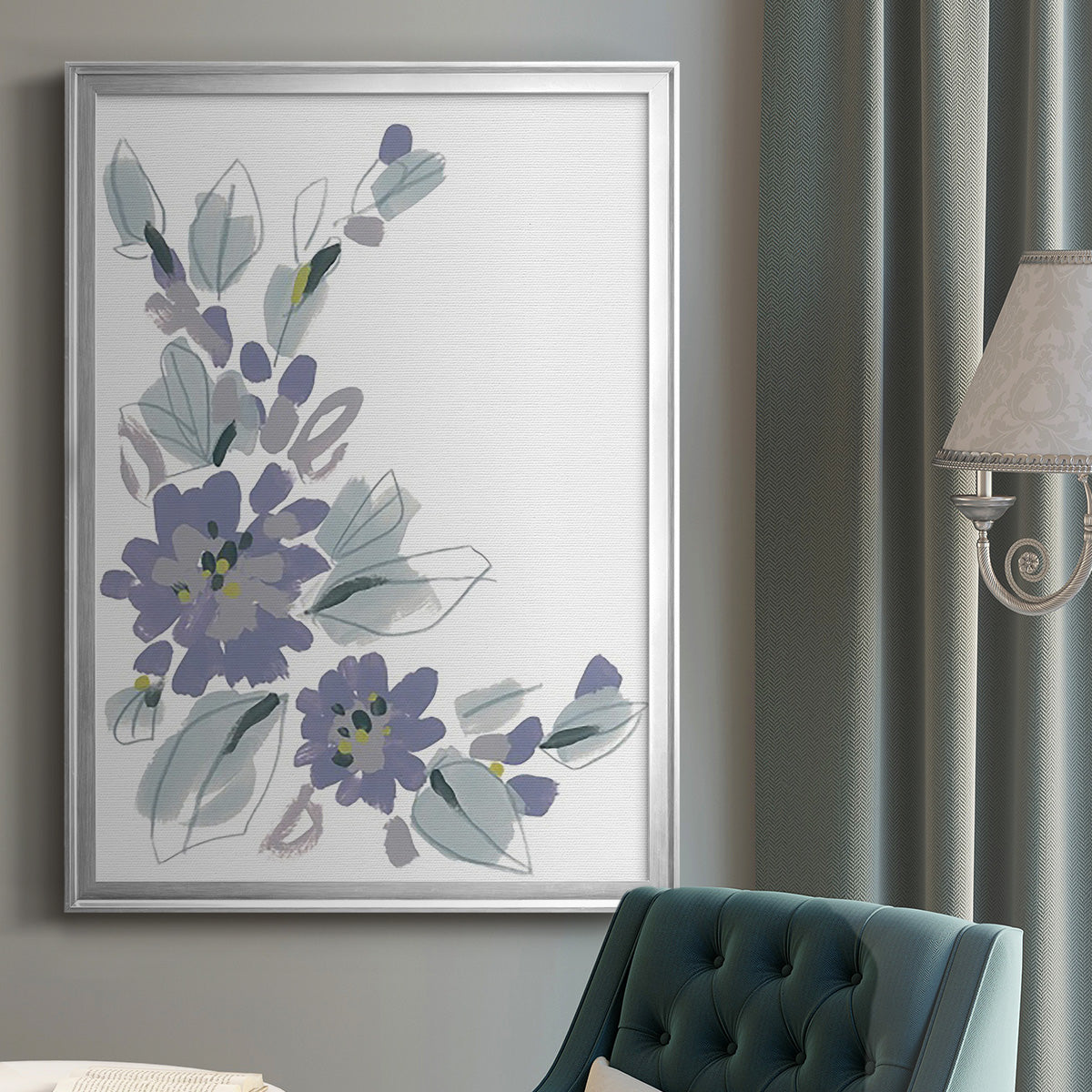 Periwinkle Patch III - Modern Framed Canvas Print