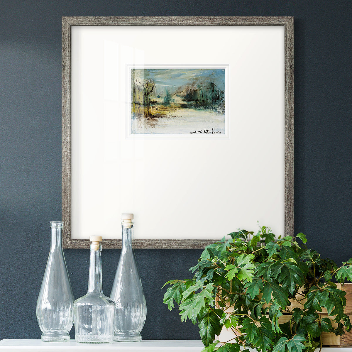 Wintery Horizon II Premium Framed Print Double Matboard