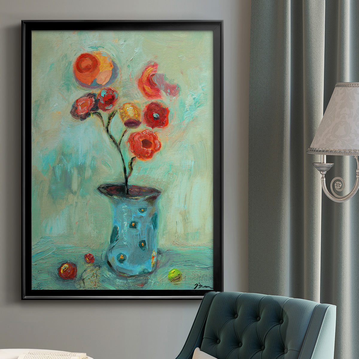 Orange Pop - Modern Framed Canvas Print