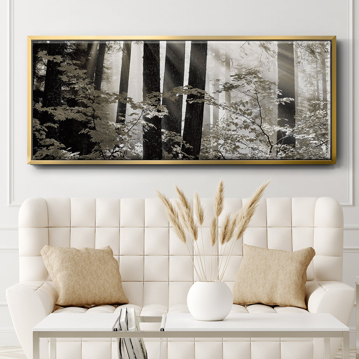Misty Forest - Floater Framed Canvas Print