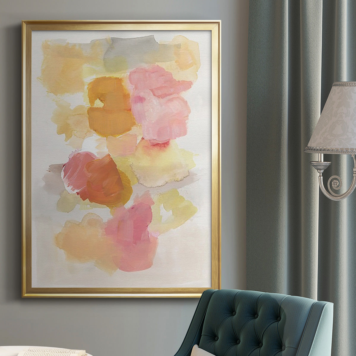 Warm Petals II - Modern Framed Canvas Print