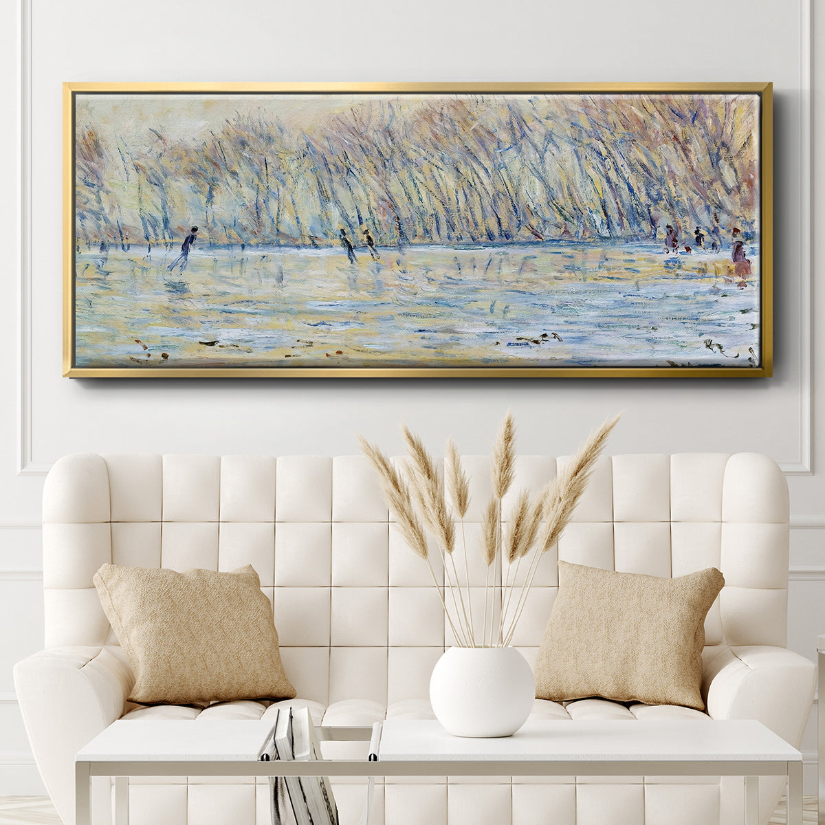 Skaters at Giverny, 1899 - Floater Framed Canvas Print