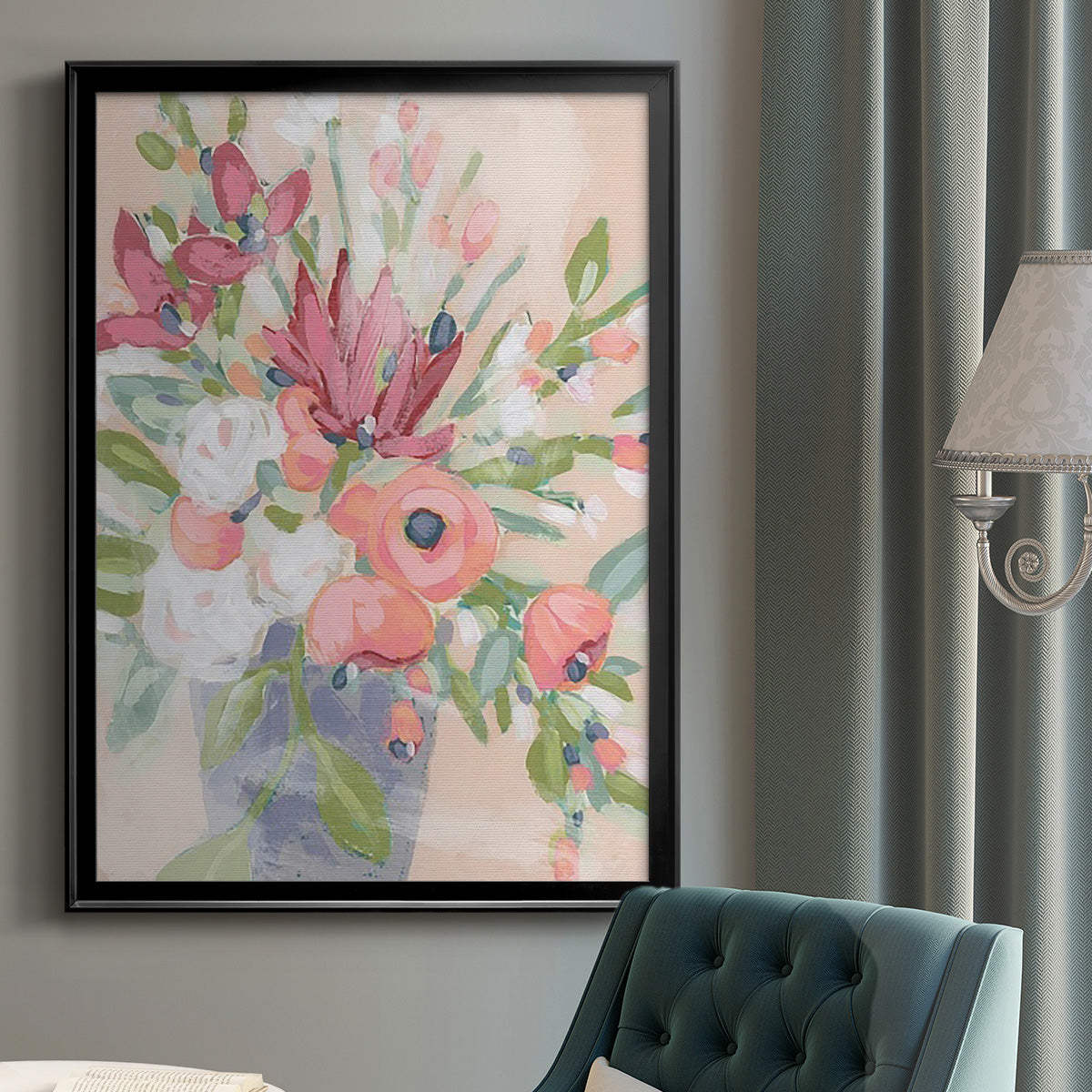 Blush Array II - Modern Framed Canvas Print