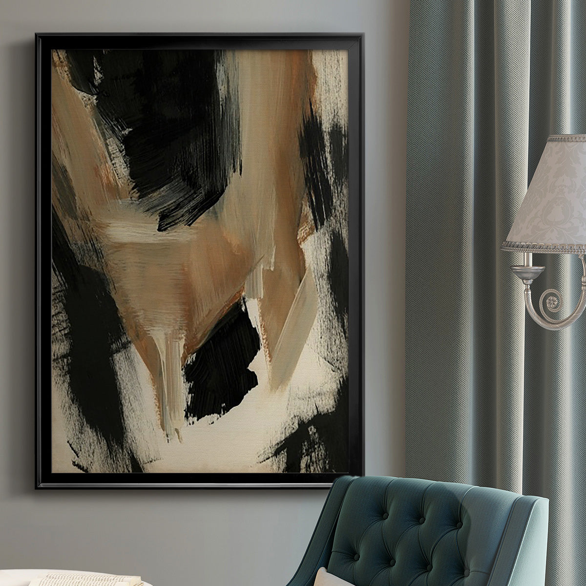 Baked Paintstrokes II - Modern Framed Canvas Print