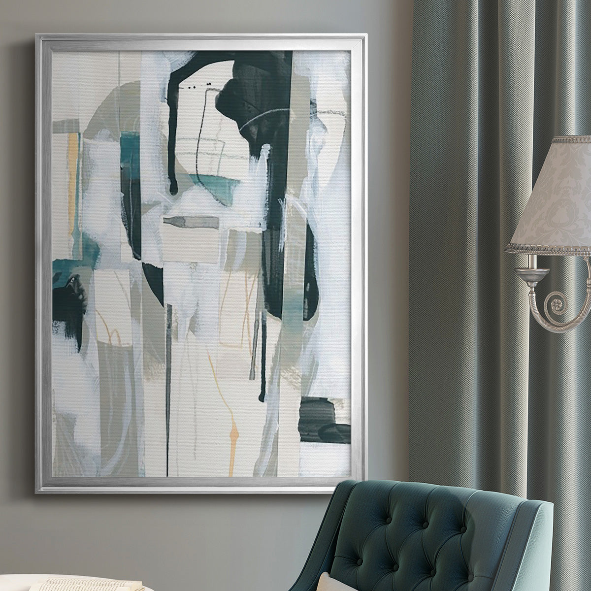 Sea Cavern Strata II - Modern Framed Canvas Print