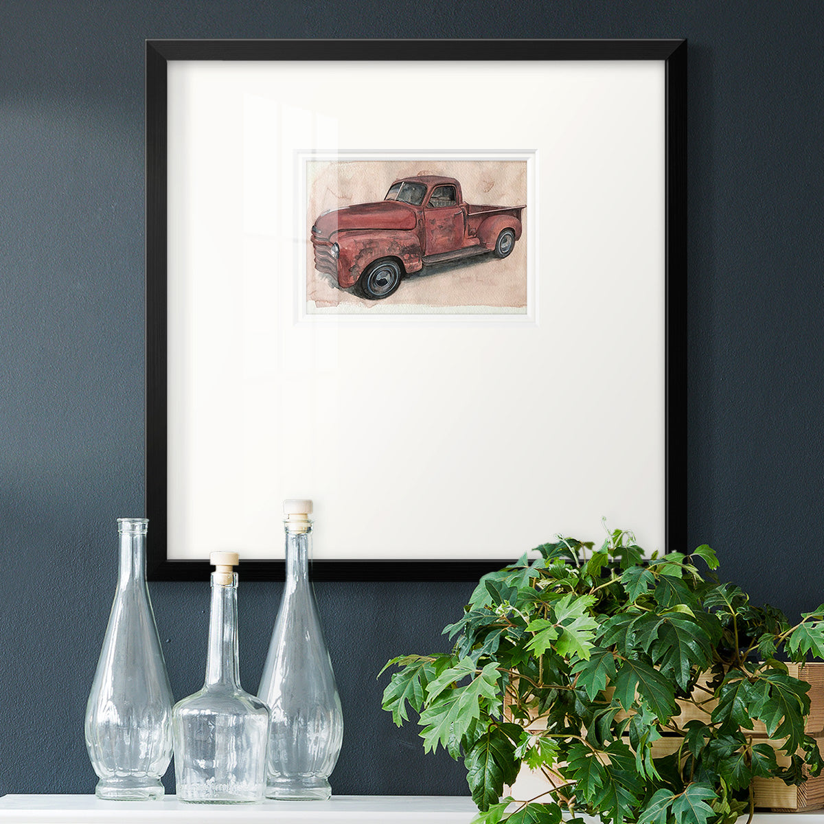 Antique Pickup I Premium Framed Print Double Matboard