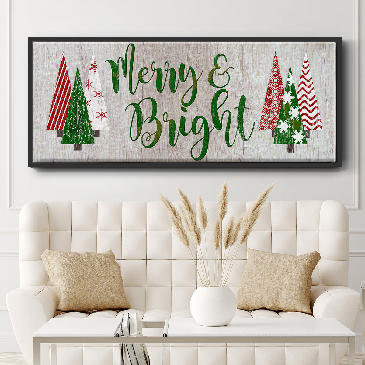Merry & Bright - Floater Framed Canvas Print