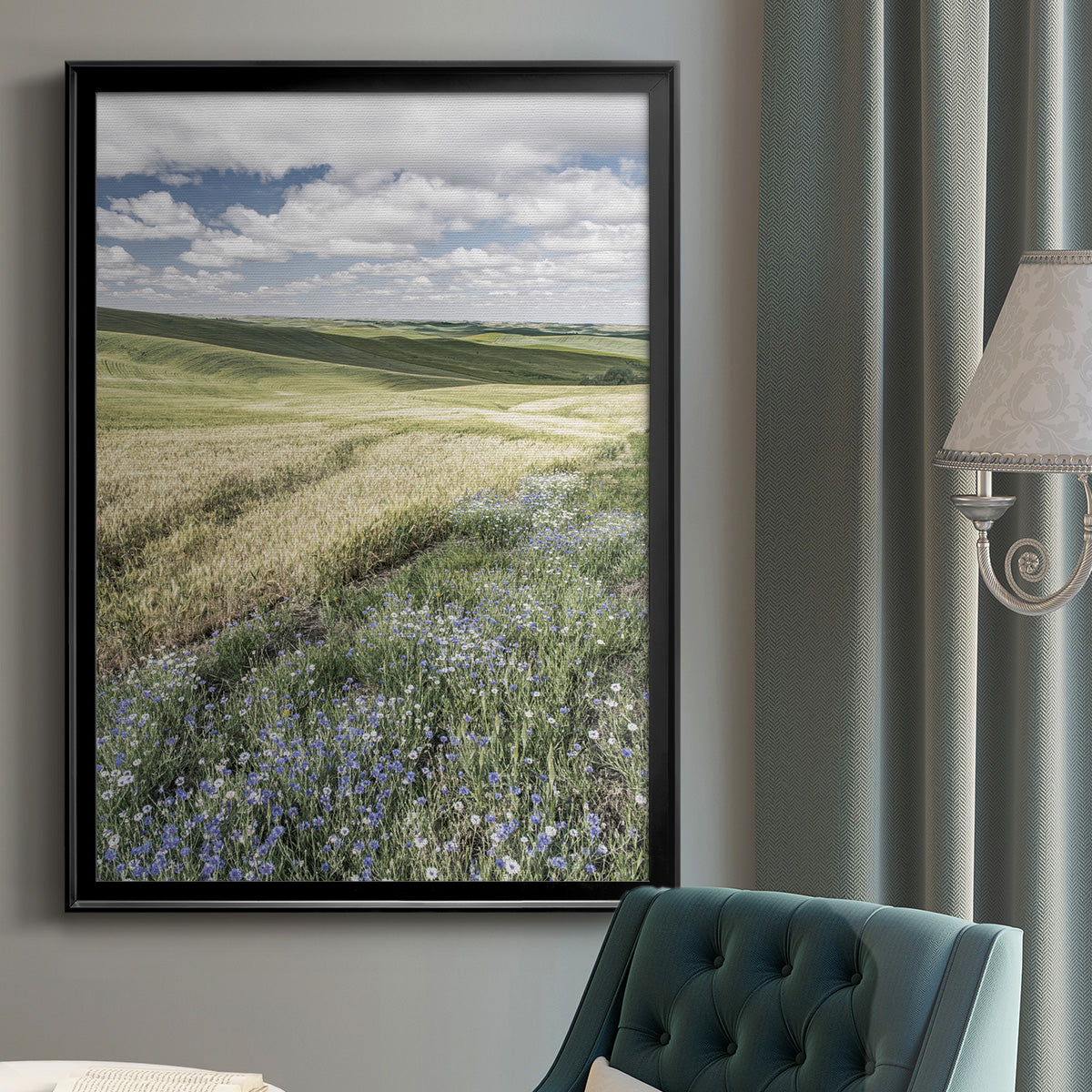 Wildflower Farm - Modern Framed Canvas Print