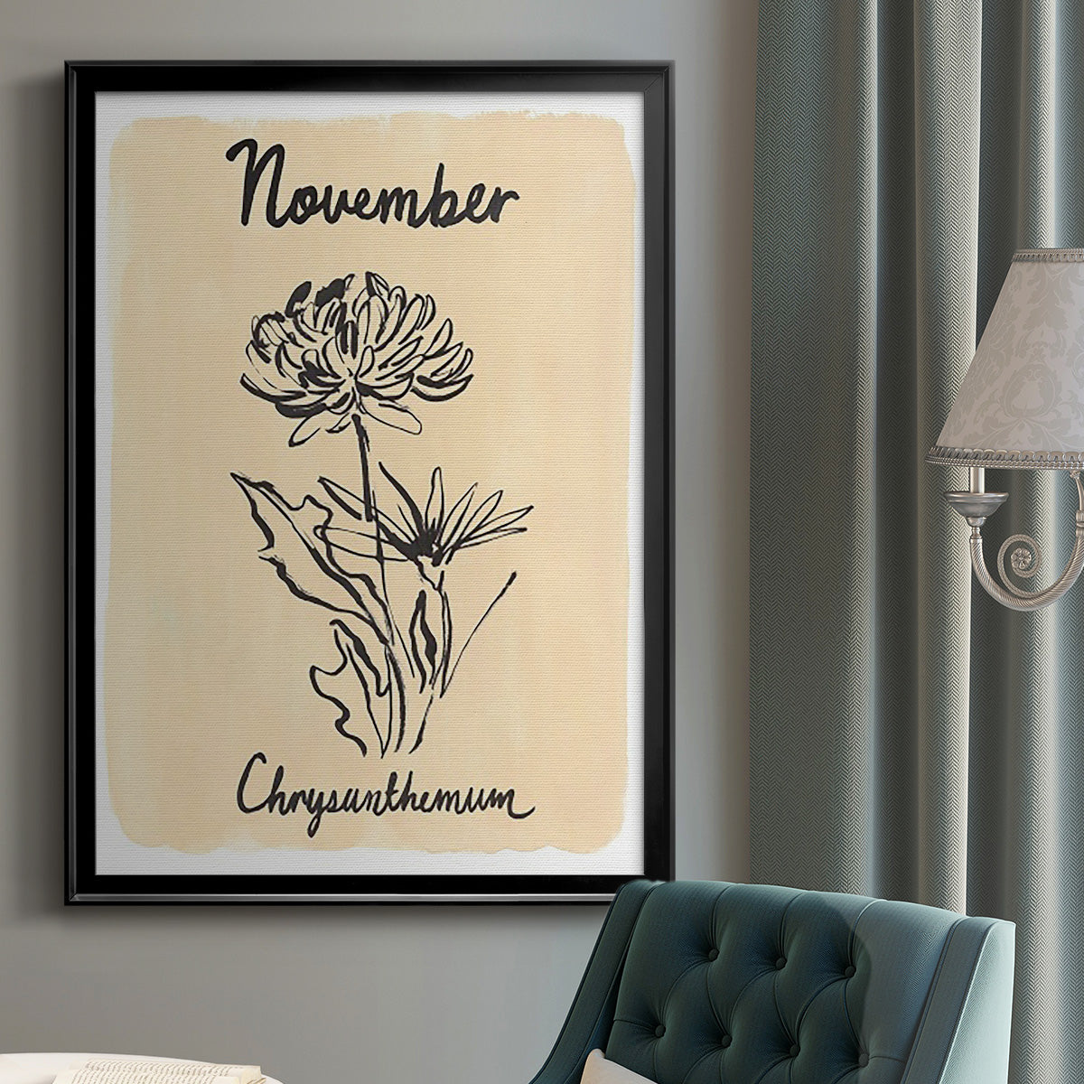 Birth Month XI - Modern Framed Canvas Print