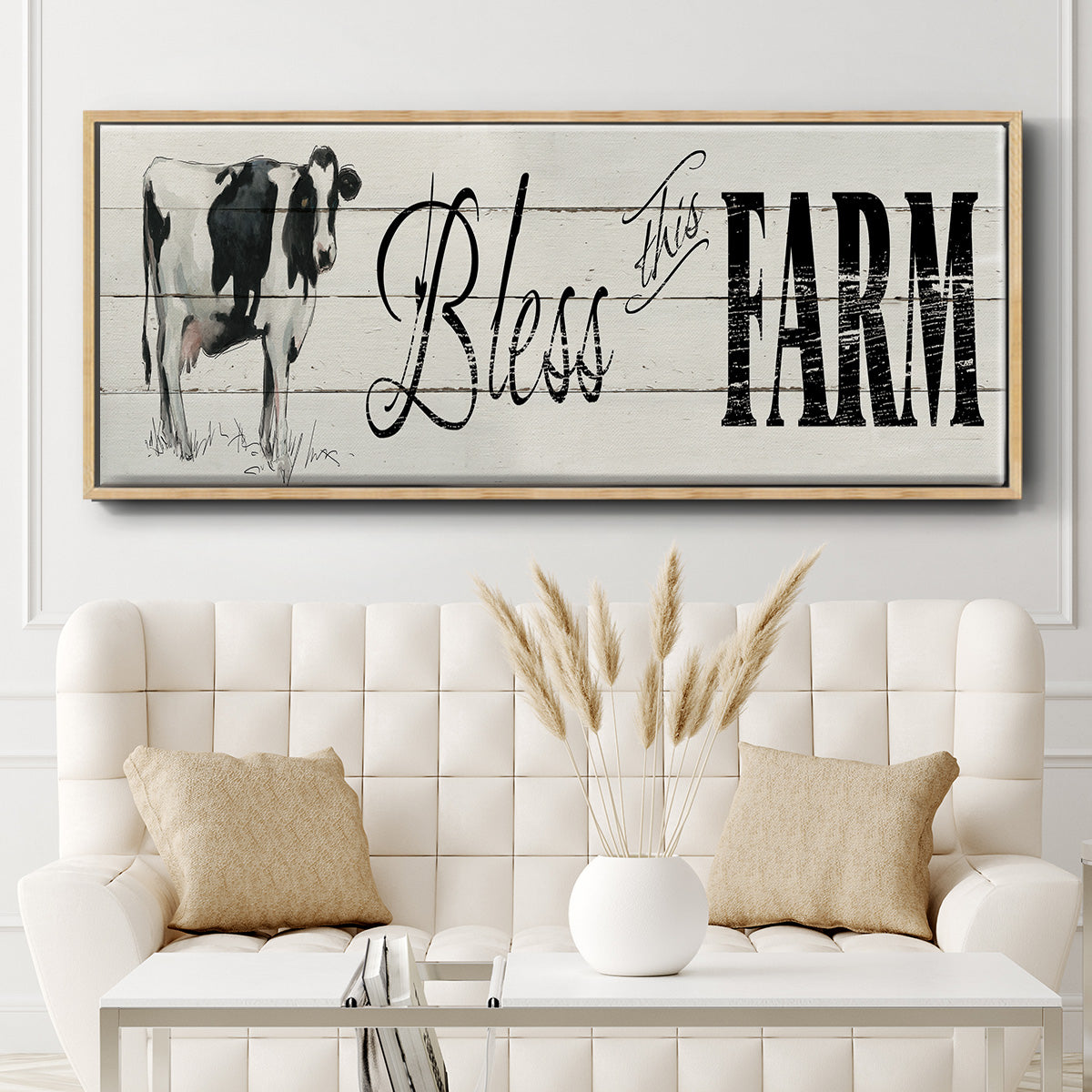Bless This Farm - Floater Framed Canvas Print