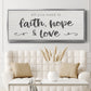 Faith Hope Love - Floater Framed Canvas Print
