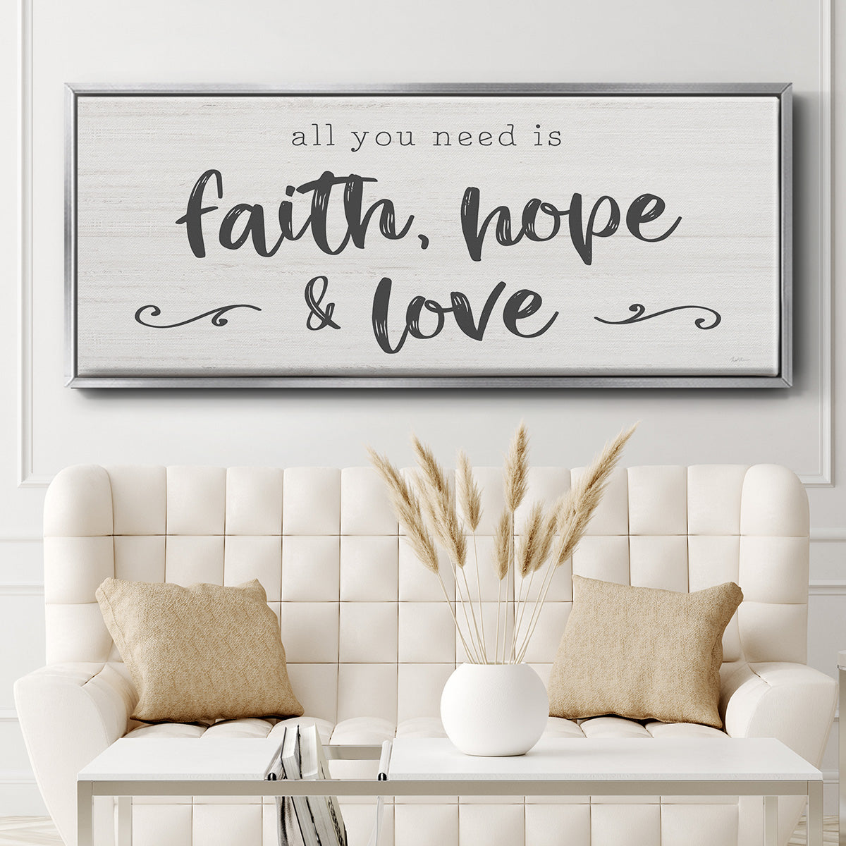 Faith Hope Love - Floater Framed Canvas Print