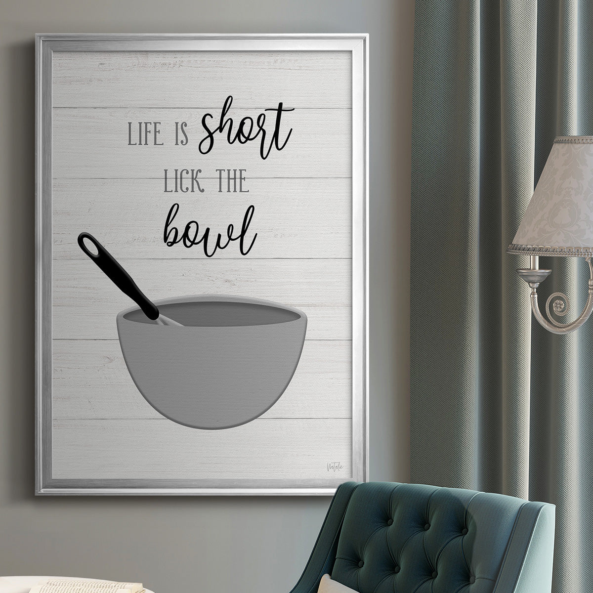 Lick the Bowl - Modern Framed Canvas Print