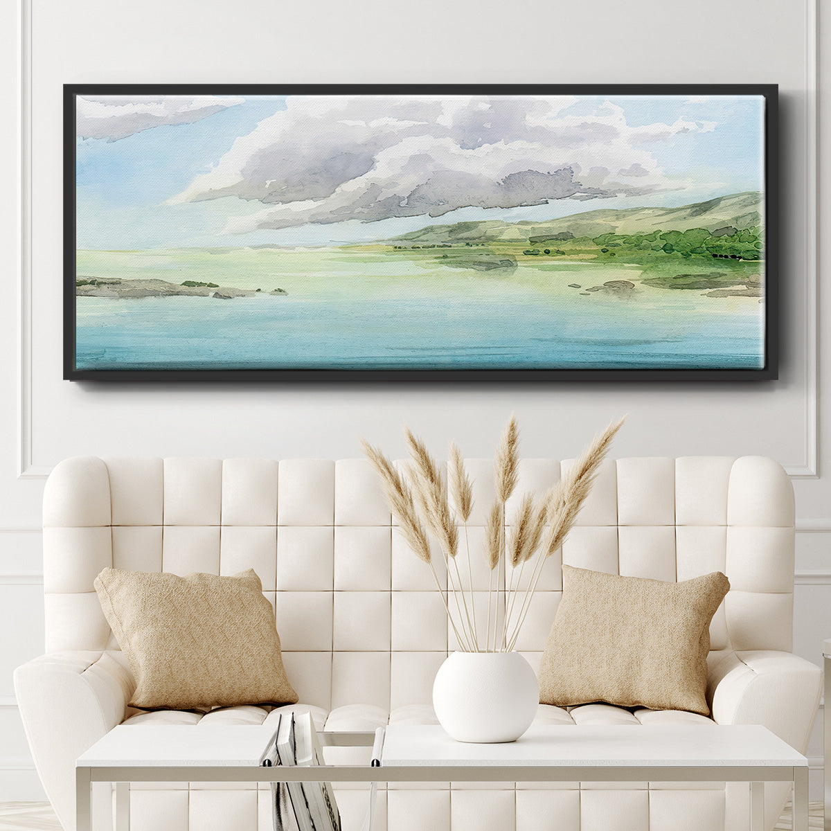 Clear Lagoon I - Floater Framed Canvas Print